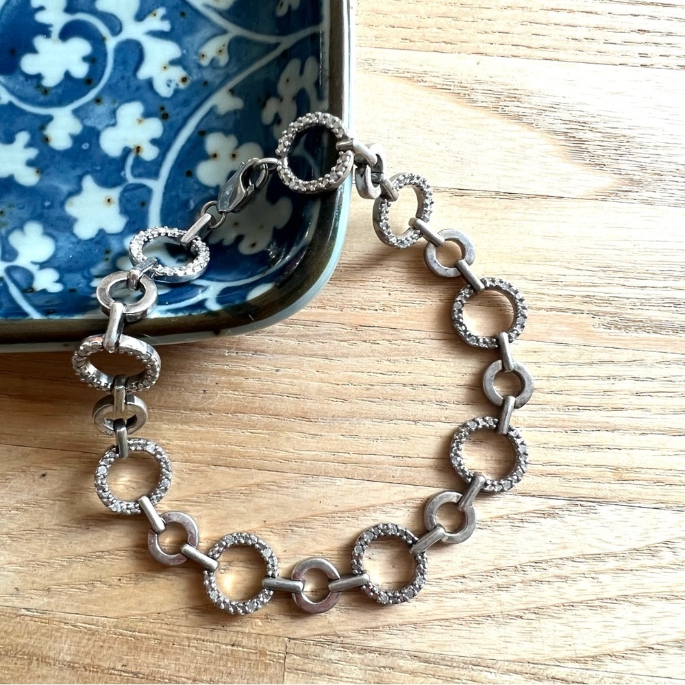 Vintage GTR 925 Sterling silver diamond bracelet